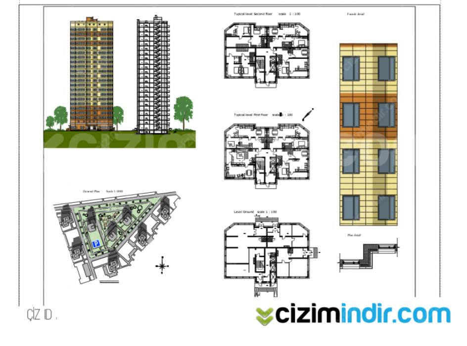 Apartman Bina Cizimi Dwg Photo 553 Cizim Indir Vektorel Cizim Cnc Cizimleri Lazer Cizimleri Dwg Indir